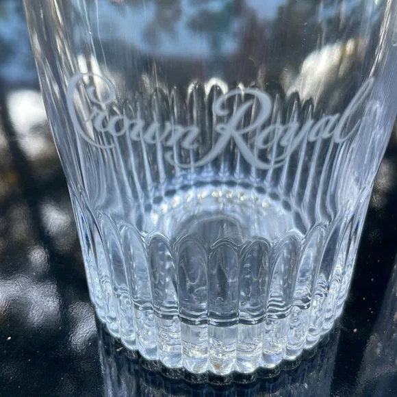 2 Crown Royal Etched Low Ball Glasses Est. 1939 Embossed Bottom - Picture 3 of 3